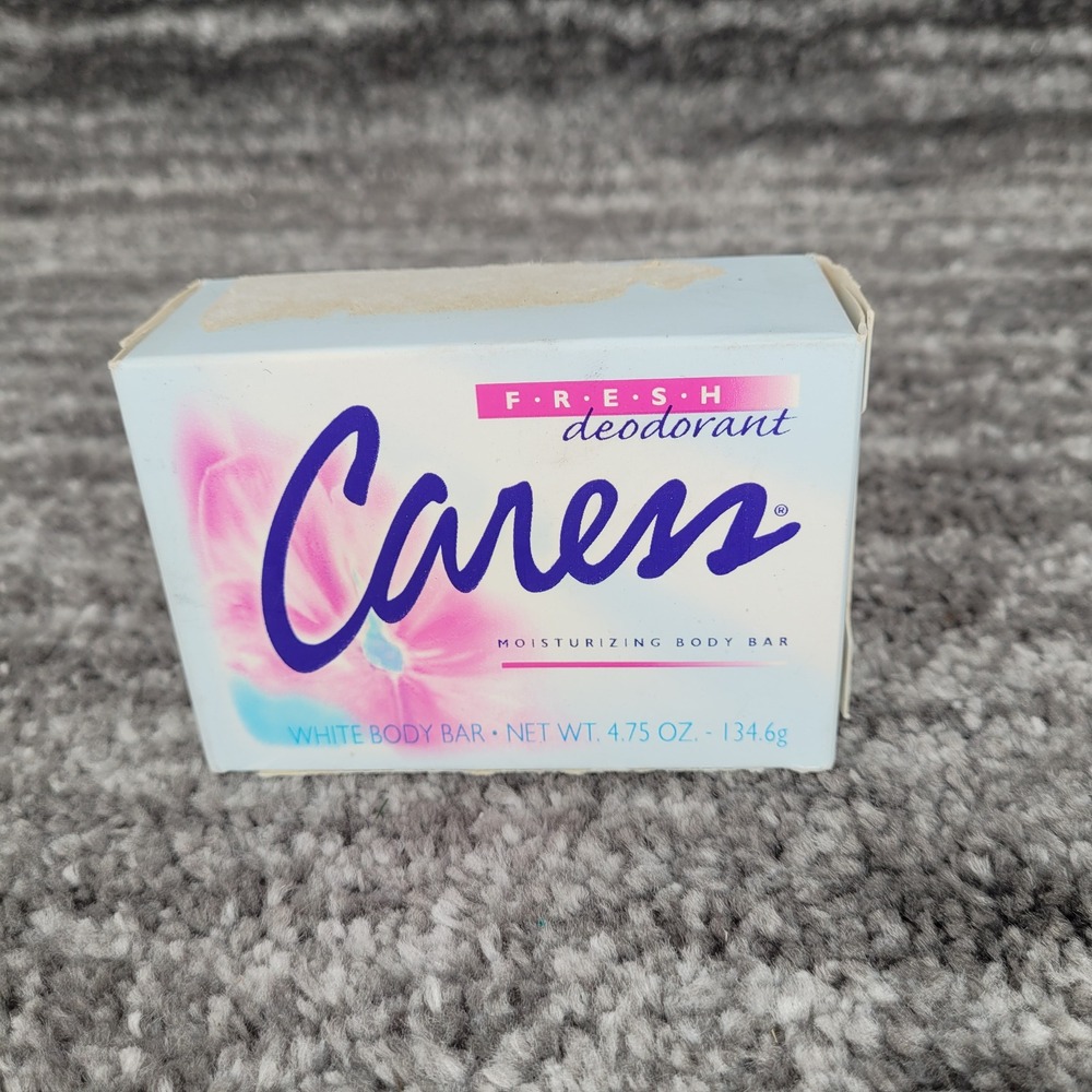 Vintage 1999 Caress Fresh Deodorant Moisturizing White Body Bar Soap USA‎